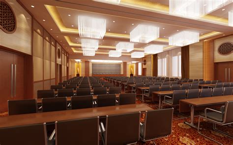 Exquisite Seminar Hall with Multiple Tables 3D Model MAX | CGTrader.com