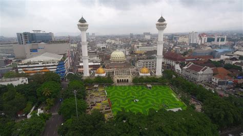 Aerial View of the Masjid Raya Bandung or Grand Mosque of Bandung in ...