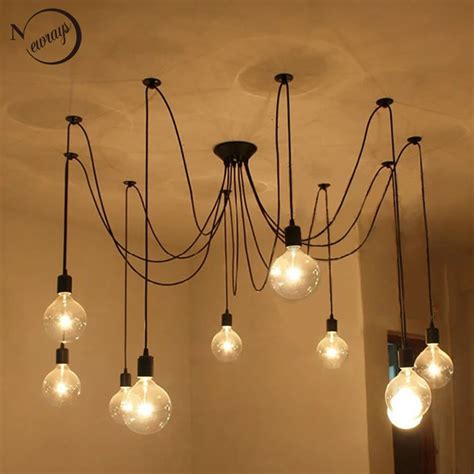 Loft moderno Retrò grande Spider Lampadario Illuminazione A LED FAI DA ...