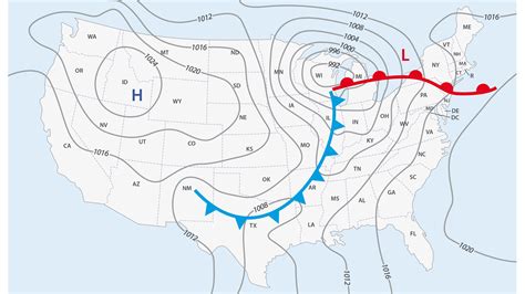 Cold Front On A Weather Map – Map Vector