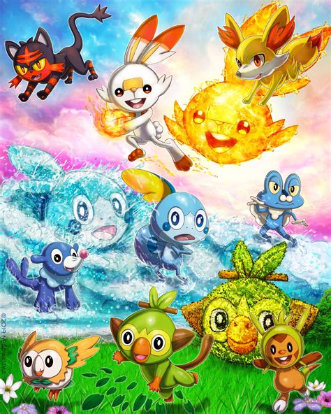 Pokemon Starters Fan Art I did : r/pokemon