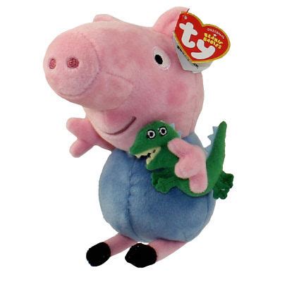 George the Pig - Holding Dinosaur - Beanie Babies - Beaniepedia