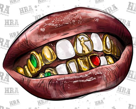 Teeth With Gold Grillz Png Sublimation Design,gold Teeth Png,mean Mug ...