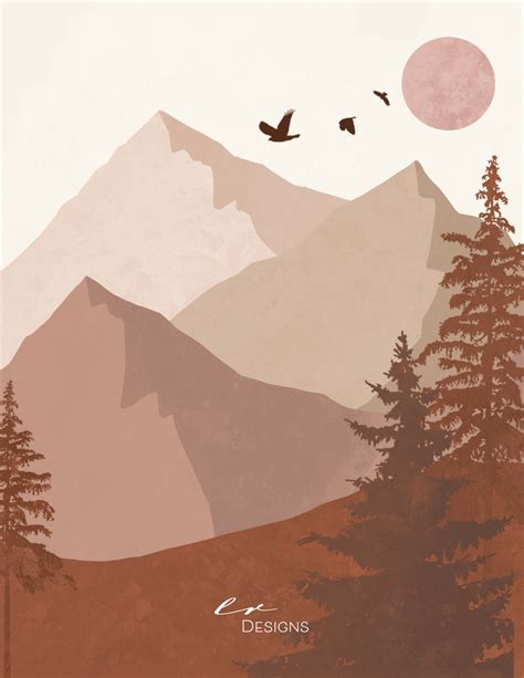 birds flying in the sky over mountains and trees