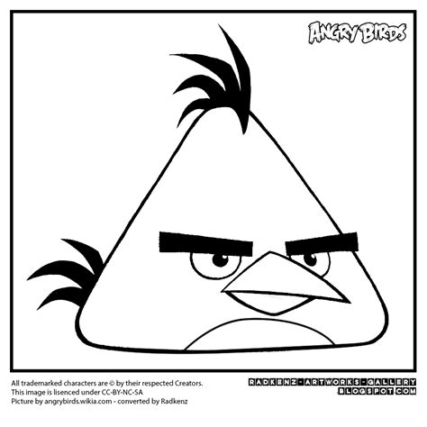 Radkenz Artworks Gallery: Angry birds coloring page - chuck/yellow bird