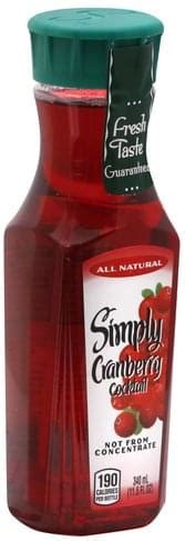 Simply Cranberry Cranberry Juice Cocktail - 11.5 oz, Nutrition Information | Innit