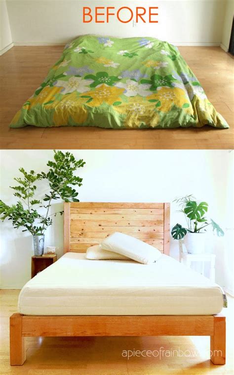 DIY Bed Frame & Wood Headboard ($1500 Look for $100!) - A Piece Of Rainbow