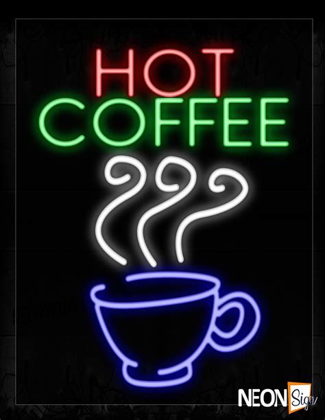 Hot Coffee With Cup Neon Sign - NeonSign.com