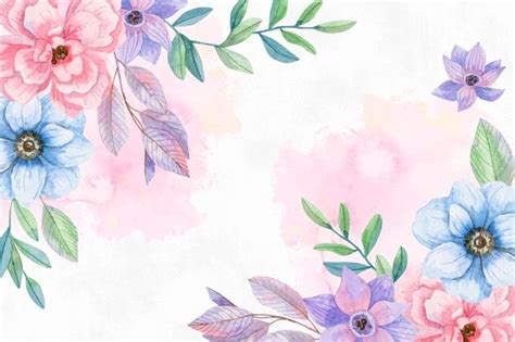 Download Watercolor Flowers Background In Pastel Colors for free | Watercolor flower background ...