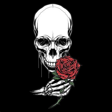 Skeleton Hand Holding Rose