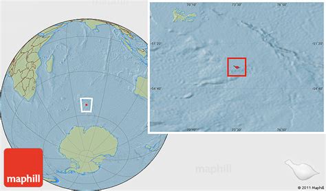 Savanna Style Location Map of Heard Island and McDonald Islands, hill shading