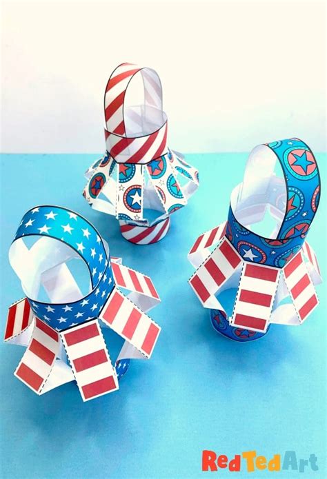 Paper American Flag Lantern Craft for Kids - Red Ted Art - Kids Crafts