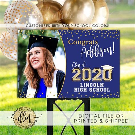 Graduation Yard Sign Class of 2022 Custom Colors Congrats | Etsy | Graduation yard signs ...