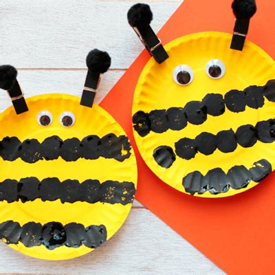 Easy Paper Plate Bee Craft For Kids - Spring Insect Craft