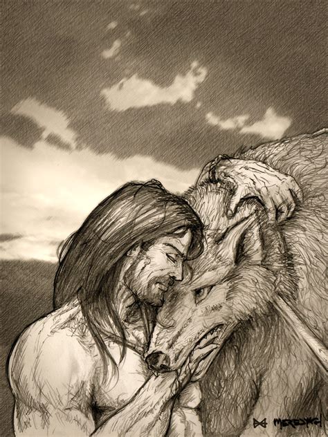 Tyr and Fenrir by Meredyth on DeviantArt