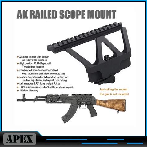 Quick Detach AK Gun Rail Scope Mount Base Picatinny Side Rail Mounting For AK 47 AK 74 Black Tan ...