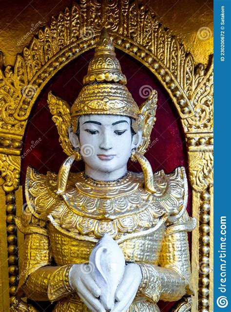 Sculpture of God and Conch Shell Holding in Hand Stock Photo - Image of sanctuary, buddha: 230200672