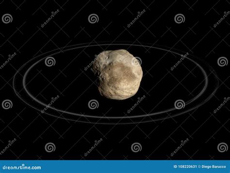 Chariklo Asteroid with Rings in Artwork Concept Stock Illustration ...