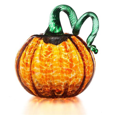 Glass Pumpkin | Orange Glass Pumpkins, Glass Pumpkin Sculpture, Handmade Halloween Decorations ...