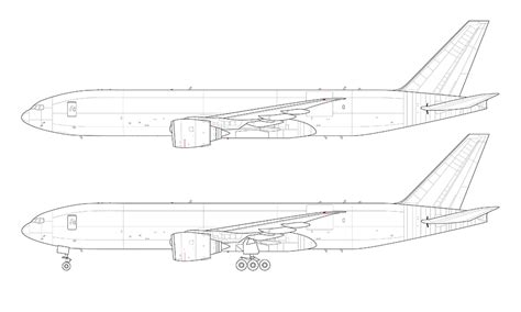 Boeing 777F blank illustration templates – Norebbo