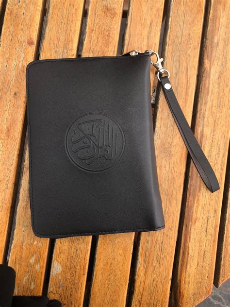 Personalized Leather Quran Cover With Zipper Black - Etsy