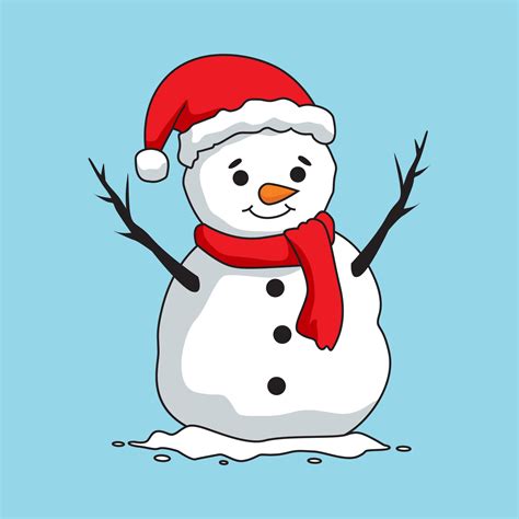 snowman cartoon greeting season merry christmas winter 4261599 Vector Art at Vecteezy