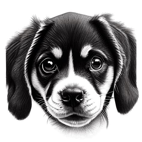 Highly Detailed Hyper Realistic Pencil Sketch of a Dog Puppy · Creative Fabrica