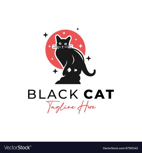 Black cat logo design Royalty Free Vector Image