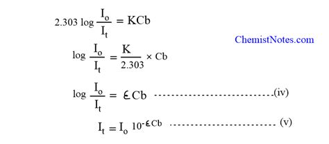 Beer lambert law: Derivation, deviation, application, and limitations - Chemistry Notes