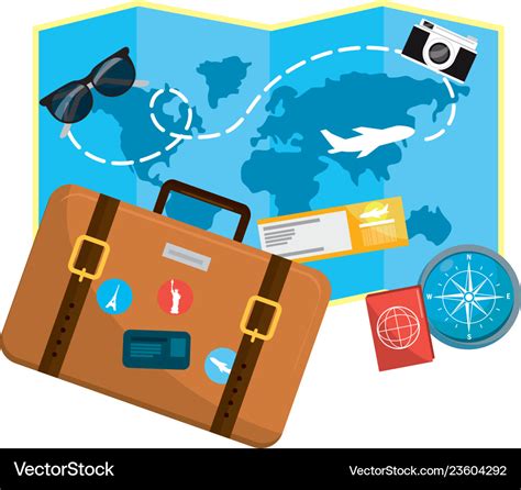 Travel luggage cartoon Royalty Free Vector Image