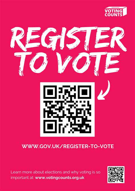 Register To Vote QR Code Poster - Voting Counts Resources