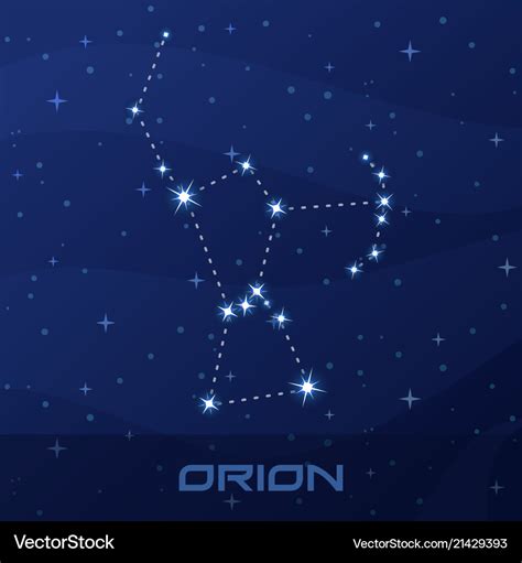 Constellation orion hunter night star sky Vector Image