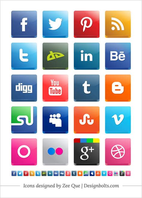 Free Vector 3D Social Media Icon Pack 2012 Including New Twitter ...