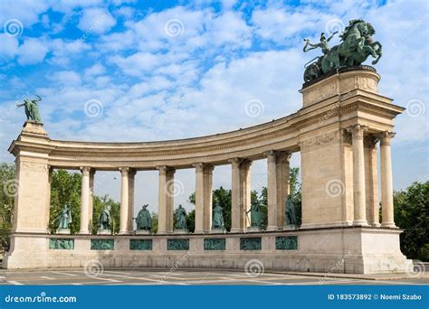 Heroes` Square, Budapest -statues of the Left Colonnade Editorial Photography - Image of history ...