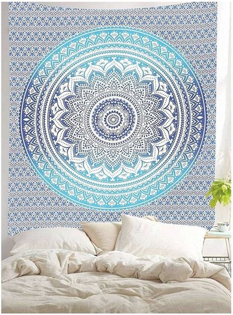 Tapestry Mandala 7 Colors Available Queen Sheet Size 100% Cotton Wall Art Decor Bedroom Dorm ...