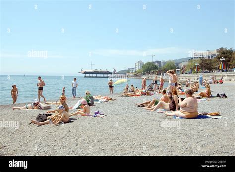 Beach, Yalta, Crimea, Ukraine, Eastern Europe Stock Photo - Alamy