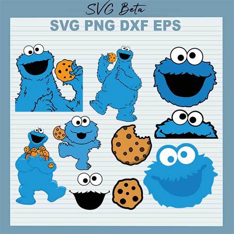 Cookie Monster Sesame Street SVG, Cookie Monster Bundle SVG, Sesame ...