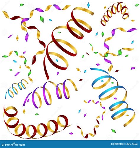 Curled Ribbon Confetti Background Vector Illustration | CartoonDealer ...