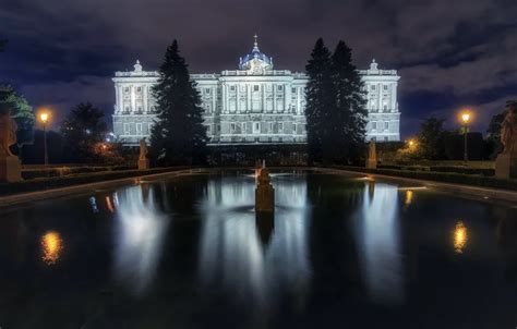 Wallpaper night, the city, Madrid, Royal Palace images for desktop, section город - download