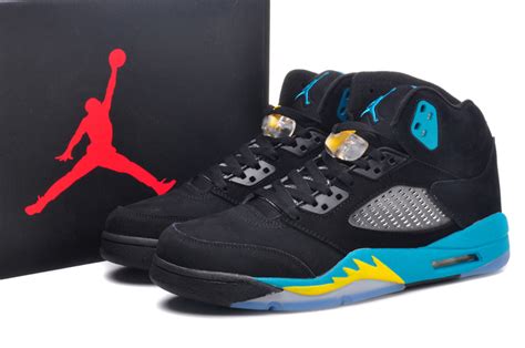 New Jordan 5 Retro Gamma Blue Black Yellow Shoes [NEWEST126] - $80.00 : Original Jordan Shoes ...