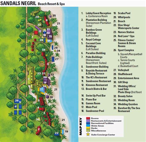 Map of Sandals Negril Beach Resort & Spa