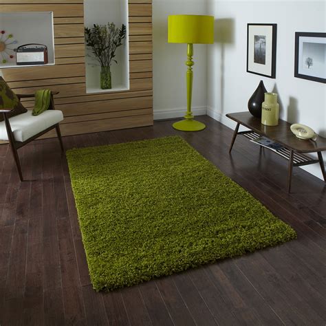 Think 2236 Green Shaggy Rug 5cm Thick Pile /living Room - Etsy UK