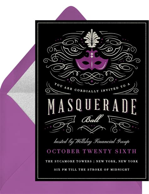 Masquerade Ball Invitations in Gold | Greenvelope.com