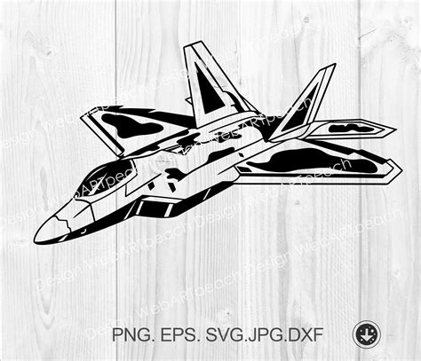 Jet Fighter F-22 Svg,f-22 Raptor Military Svg Combat Aircraft T-shirt Stickers Vinyl Stencil,cut ...