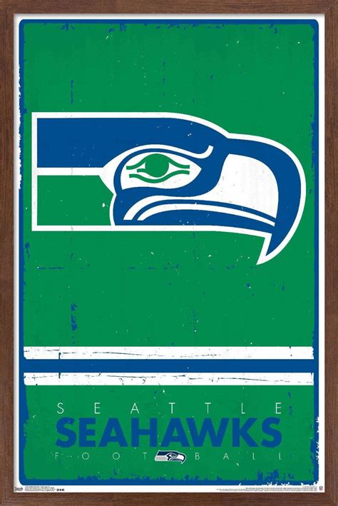 NFL Seattle Seahawks - Retro Logo 15 Wall Poster, 14.725" x 22.375 ...