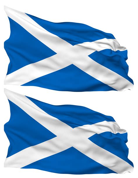 Scotland Flag Waves Isolated in Plain and Bump Texture, with Transparent Background, 3D ...