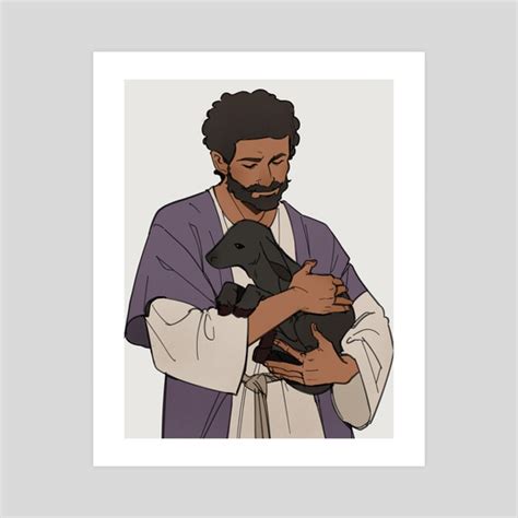 jesus holding a lamb, an art print by Wolfy thewitch - INPRNT