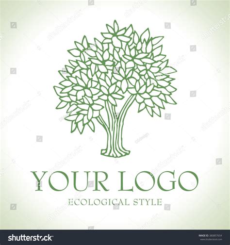 Green Tree Vector Logo Sketch Style Stock Vector (Royalty Free) 380857654 | Shutterstock