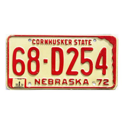 1973 Nebraska #68-D254 | Warehouse Of License Plates