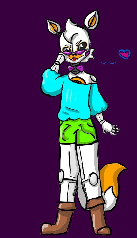 animatronic (lolbit) in clothes... what have i done to him XD tell me ...